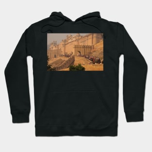 Elephant train ascending to the Amber Fort, Jaipur Hoodie